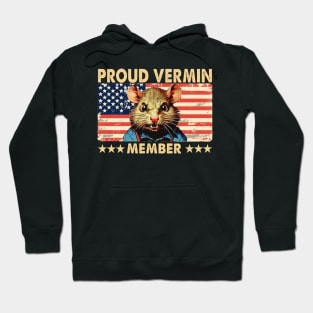 Mouse Proud Vermin Member Vintage American Flag Retro Hoodie